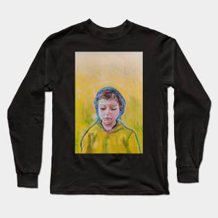 Portrait of a kid in Yellow Long Sleeve T-Shirt